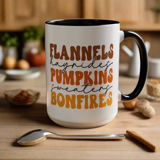 Fall Vibes Accent Coffee Mug (15oz)