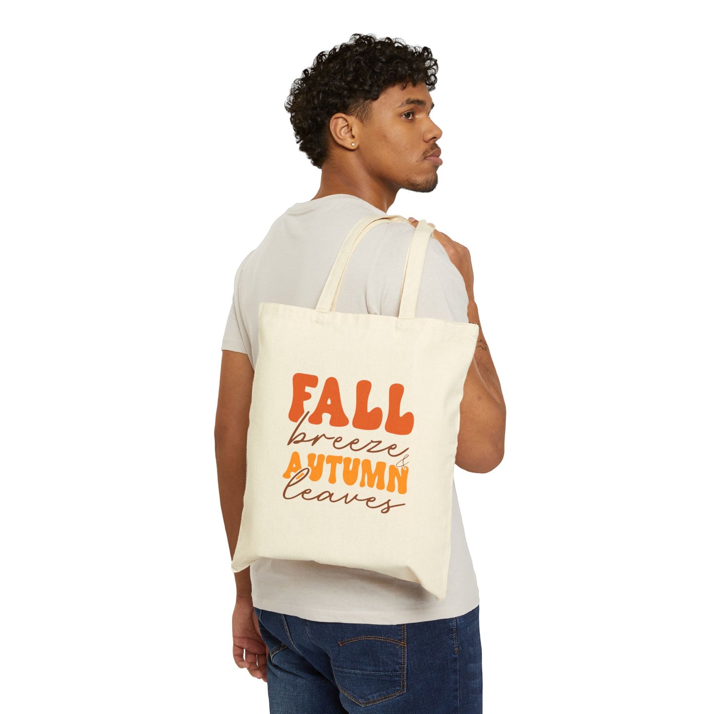 Fall Breeze, Autumn Leaves Cotton Canvas Tote Bag